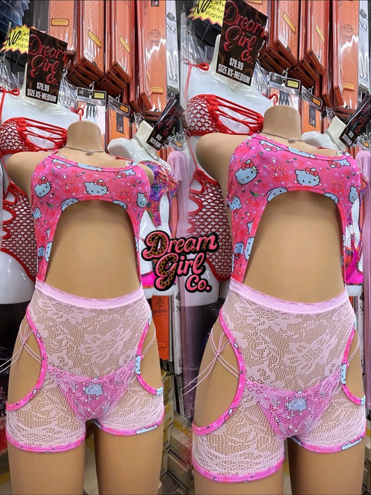 Kitten Crystal Romper Set